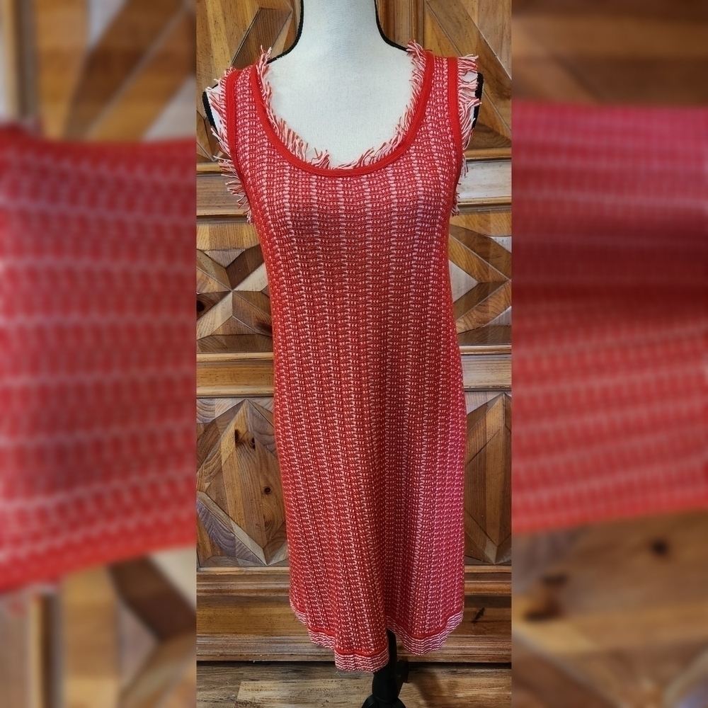 Ann Taylor Sleeveless Knit Fringe Sweater Dress Xs
